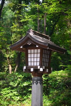 japanese lantern decoration inside a temple