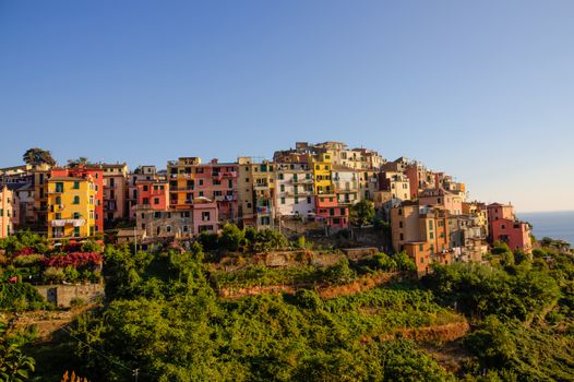 Closer picture of Corniglia in cinque terre, italy