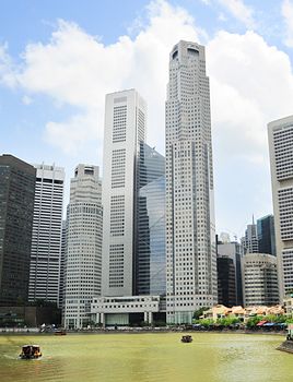 Singapore embankment in the sunshine day