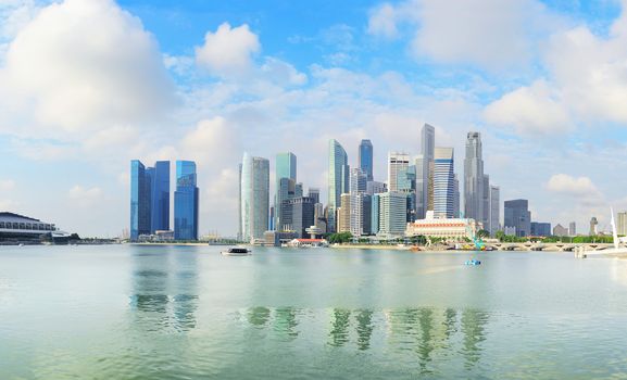 Skyline of Singapore downtown in the  morning