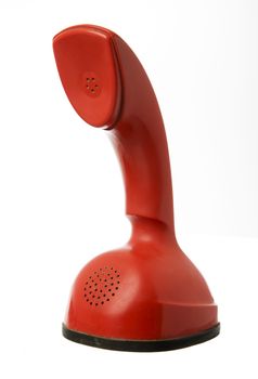 Red Cobra Telephone on white background