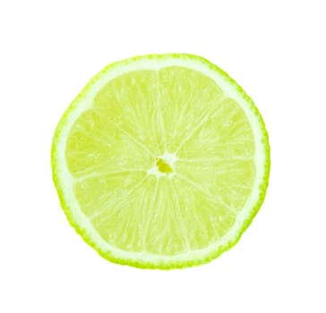 lime fruit slice isolated on white