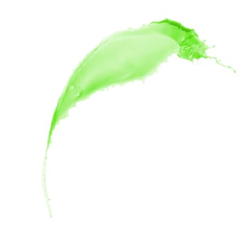 green paint splash isolated on white background