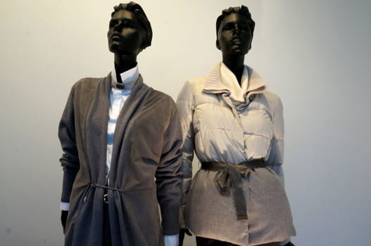 Dressed mannequins at a store in antwerp.