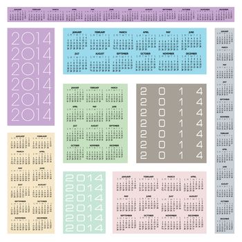 2014 Creative Calendar in multiple configurations for Print or Web