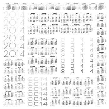 2014 Creative Calendar in multiple configurations for Print or Web