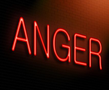 Illustration depicting an illuminated neon sign with an anger concept.