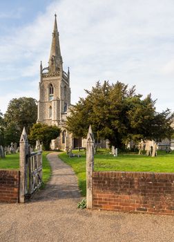 Old Church of England church in village of Woolpit near Bury St Edmunds in Suffolk England