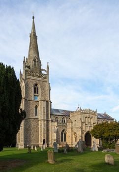 Old Church of England church in village of Woolpit near Bury St Edmunds in Suffolk England