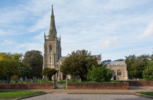 Old Church of England church in village of Woolpit near Bury St Edmunds in Suffolk England