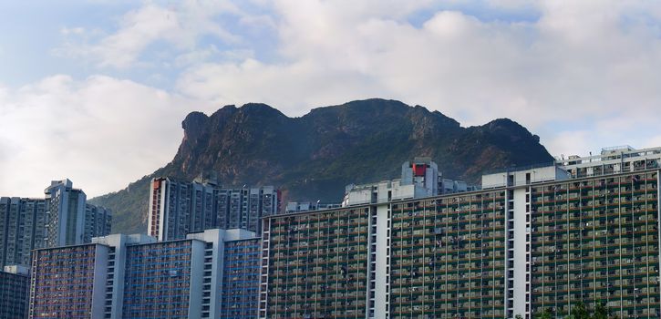 Hong Kong Housing landscape under Lion Rock 