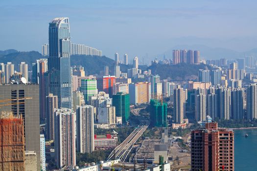 View of Downtown Kowloon Hongkong from Tsuen Wan