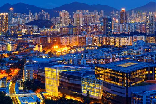View of Downtown Kowloon Hongkong from the Beacon Hill.