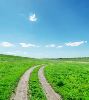 dirty road in green landscape