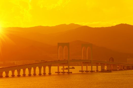 bridge at sunset, macau