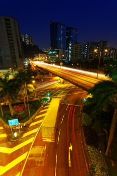 traffic light trails at night 