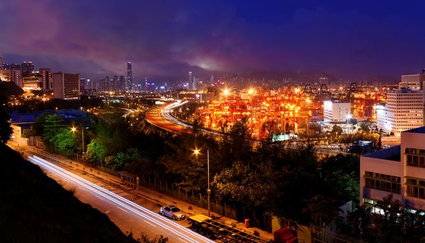 downtown city night
