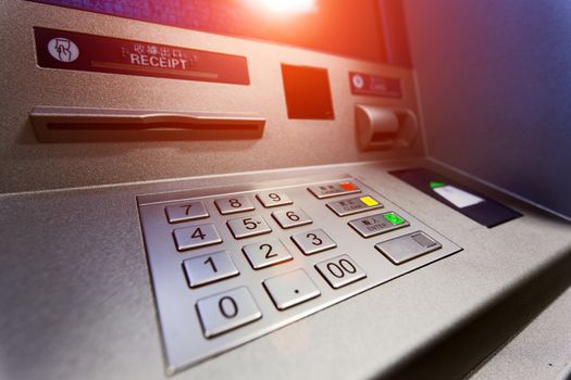 ATM machine. Image include several clipping paths for easily extraction background, screen etc.