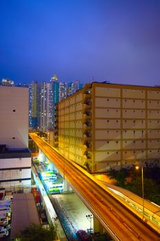 overpass in the downtown city