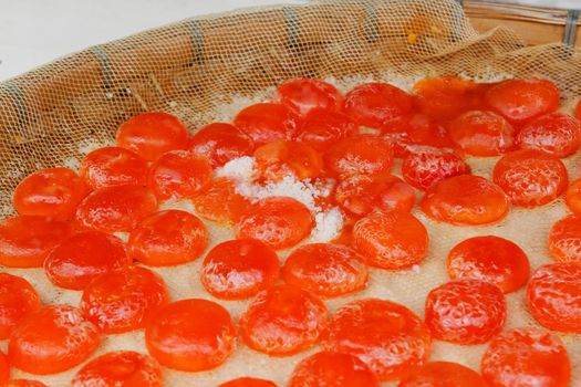 Salted and sun dried yolks of duck eggs, chinese food