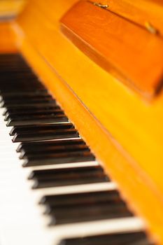 Closeup image of a piano keyboard