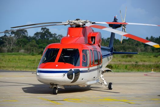 offshore helicopter park on the apron