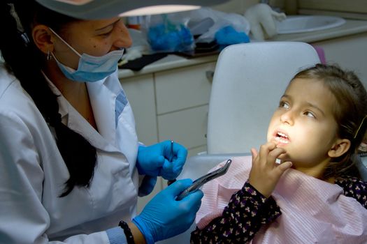 a girl at the dentist.