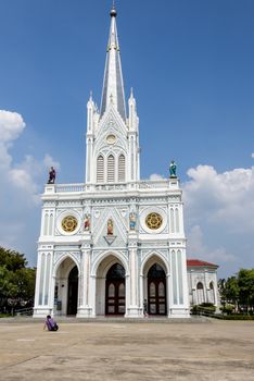 White catholic church in Samutsongkram Thailand1