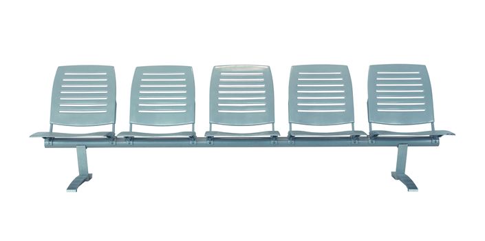 Row of chair isolated on white