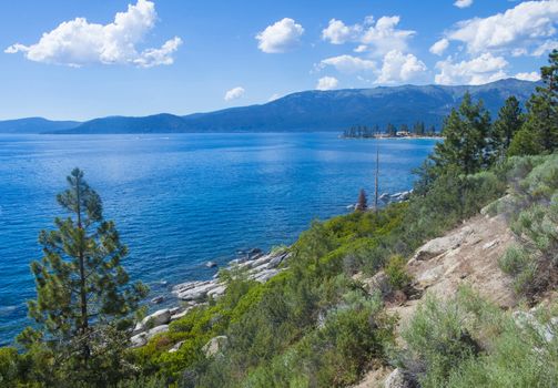 The shore of Lake Tahoe in Northern Nevada