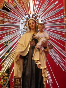 The statue of Our Lady of Mount Carmel in Fleur de Lys, Malta.