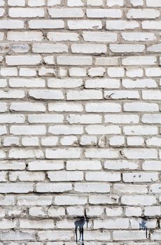 White grunge brick wall background