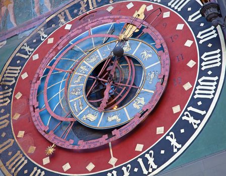 Famous Zytglogge zodiacal clock in Bern, Switzerland