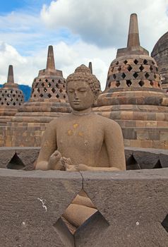 Borobudur temple near Yogyakarta on Java island, Indonesia