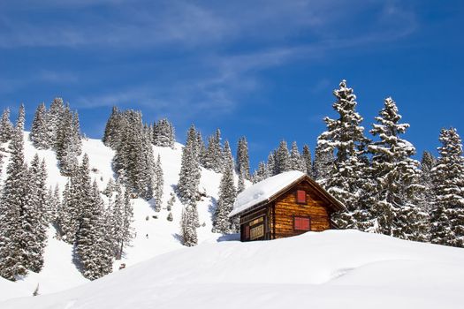 Winter in the swiss alps, Switzerland