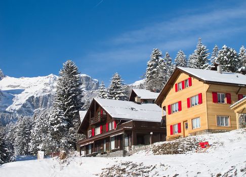 Winter in the swiss alps, Switzerland