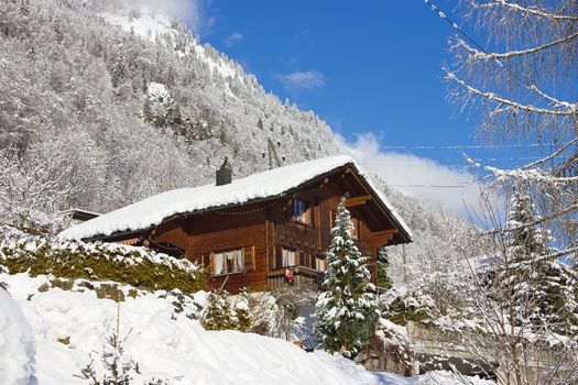 Winter in the swiss alps, Switzerland