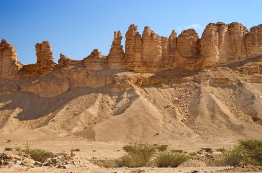 Clay rocks surrounding Riyadh city in Saudi Arabia                               