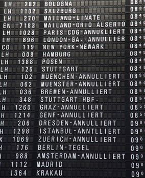 Timeboard in the modern airport
