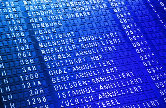 Timeboard in the modern airport