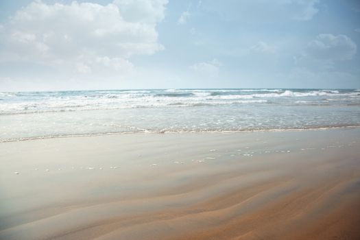 Summer beach. Horizontal, colorful photo