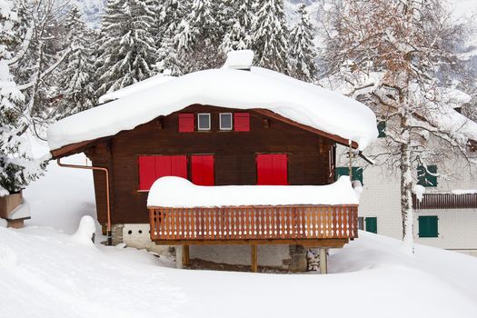 Winter in the swiss alps, Switzerland