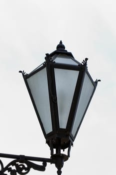 antique black lantern isolated