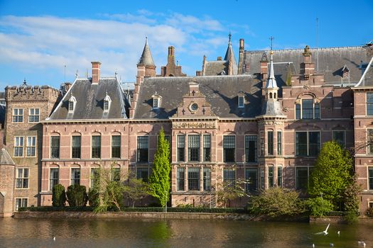 Famous parliament and court building complex Binnenhof in Hague