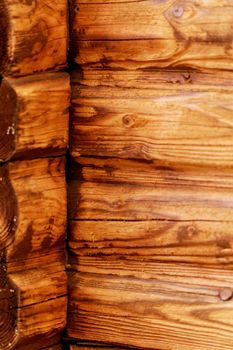 brown wooden texture of loghouse wall (pattern, background)