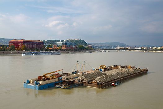 Cargo transportation on the river Danube