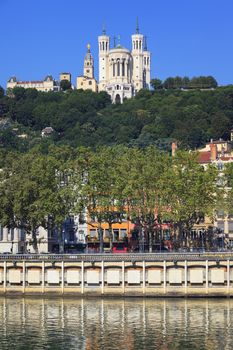 View of Notre Dame de Fourviere, Lyon, France