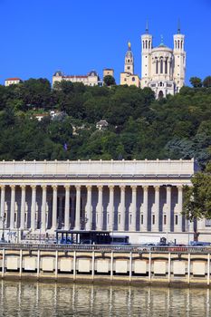 View of Court and Cathedral to Lyon, France