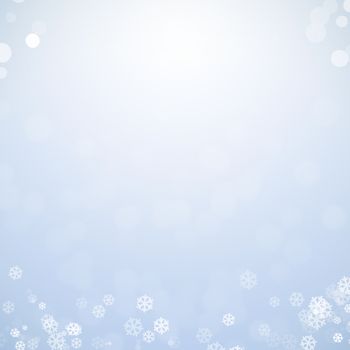 Bokeh festive christmas background with snow flakes