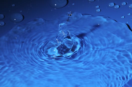 Blue textured  Water Drops